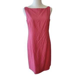 Vintage Loft Pink Silk and Linen Sheath Dress Size 6